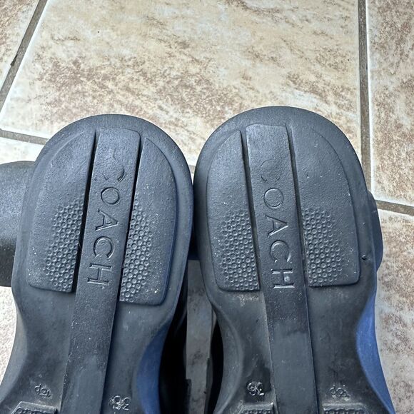 Coach Leather Loafers Classic Sleek Black Women’s Size 36 Square Toe Modest Chic - Picture 9 of 11